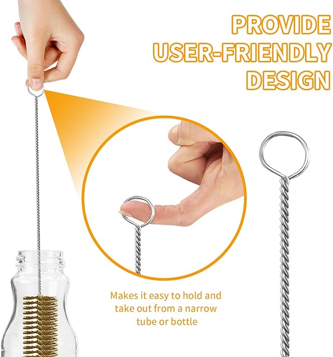 7pcs Brass Wire Tube Brushes Bottle Brush Set, 11Inch Long Wire Brushes - Image 3