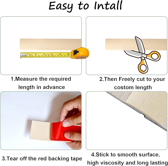 Floor/Door Flat Transition Strip & Self Adhesive Floor Vinyl Floor Edge Trim - Image 2