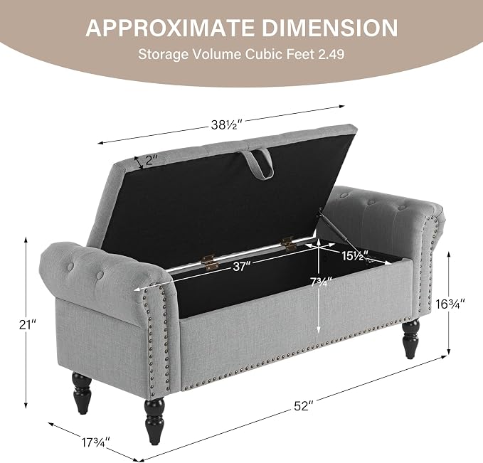 Furnimart Storage Ottoman Bench - Image 2