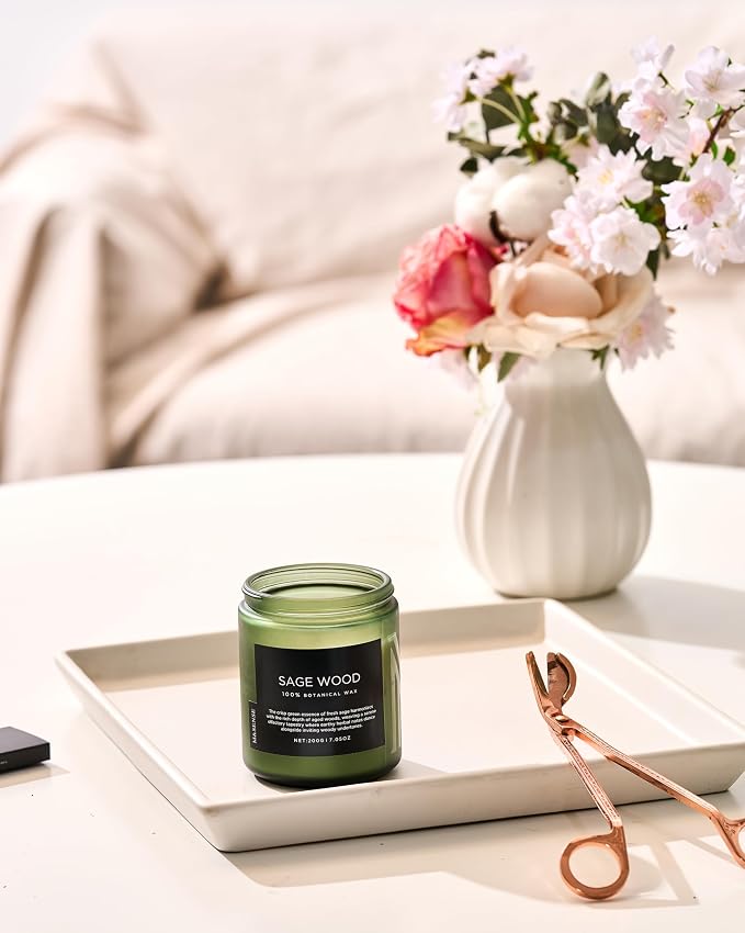 M&SENSE Sage Wood Scented Candle, 7.05oz 50 Hours Long Lasting Clean Non Toxic - Image 8