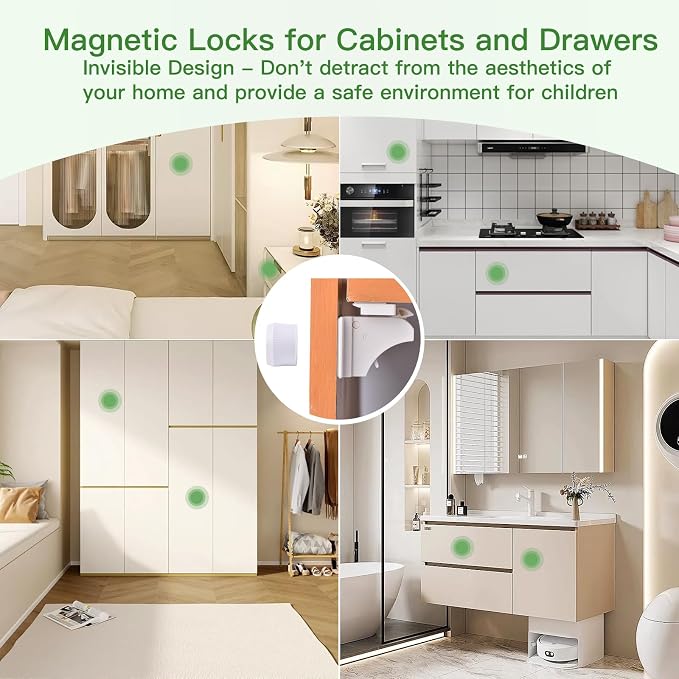 2 Pack Vkania Magnetic Cabinet Locks Keys - Image 5
