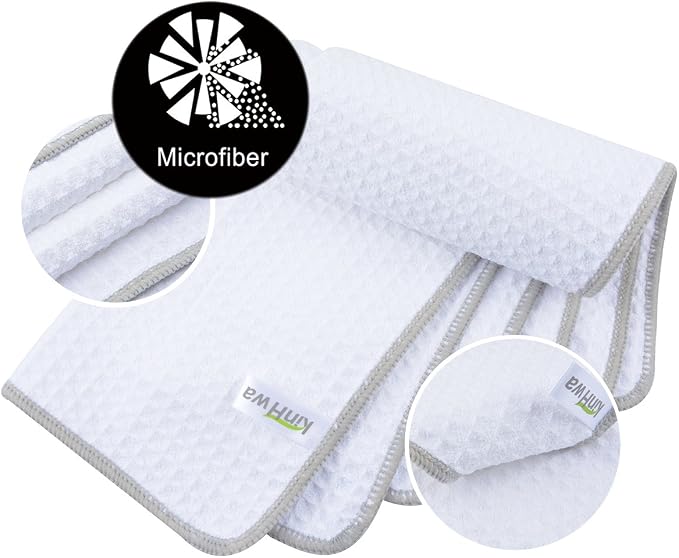KinHwa Microfiber Dish Cloths Thick Waffle Weave Kitchen Dish Rags Ultra - Image 3