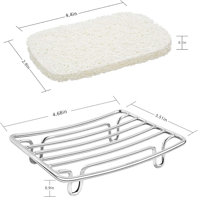 Bar Soap Dish Holder for Shower Bathroom Stainless Steel Rust Proof Self - Image 8