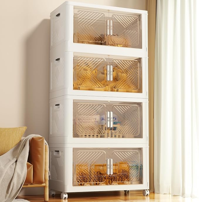 Storage Bins with Lid 120QT, Stackable Storage Containers with Wheels and by FOCUSONLIFEBECONVENIENCE