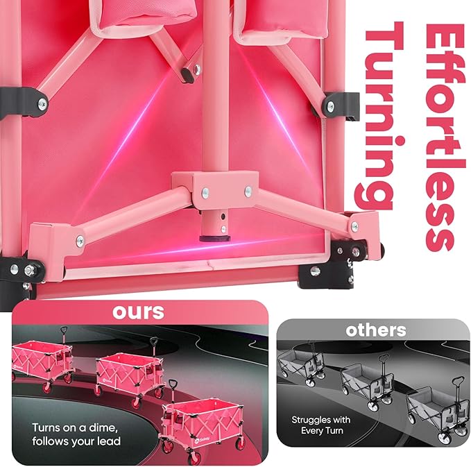 Sekey Pink Collapsible Foldable Wagon - Image 4