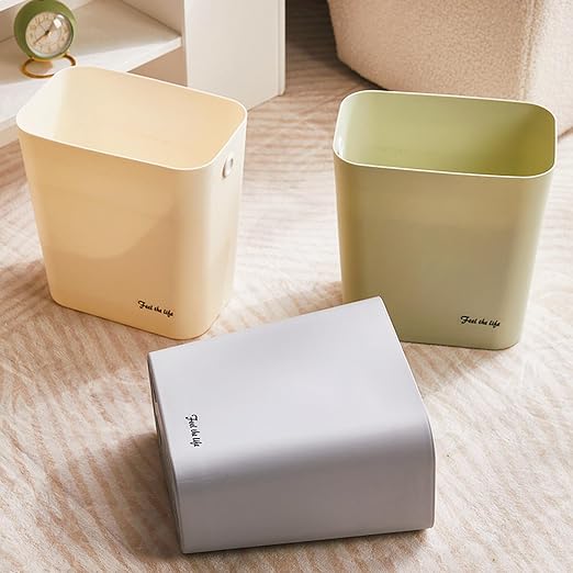 Rectanglar Small Trash Can 3 Pack, 3 Gallon/12 L Office Garbage Can Wastebasket - Image 6