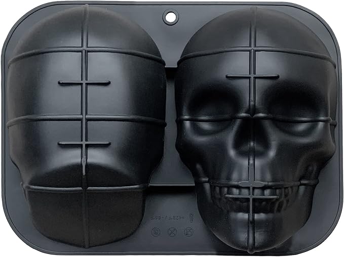 JETKONG Extra Large Silicone Skull Cake Mold Haunted Skull Baking Cake Pan by JETKONG