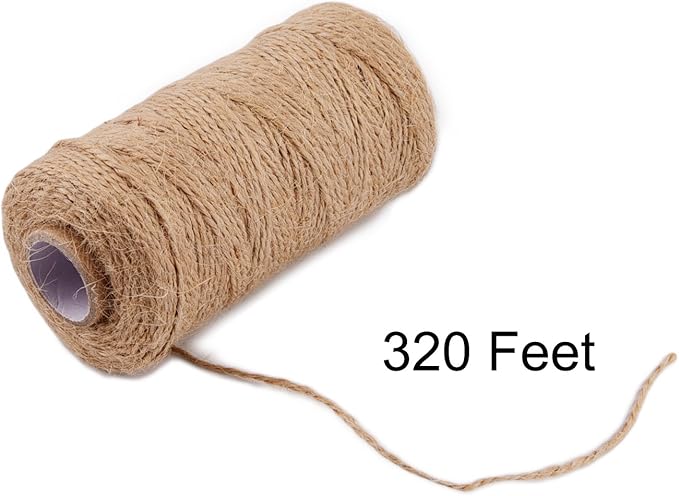 320 Feet Jute Twine and 100 Pieces Mini Natural Wooden Craft Clothespins Pegs - Image 3