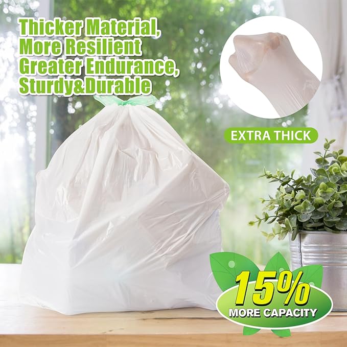 Large Trash Bags 13 Gallon Tall Drawstring 100% Post-Consumer Recycled Garbage - Image 4