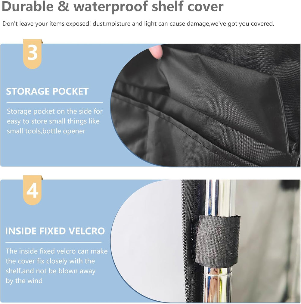 Waterproof Shelf Cover,Outdoor 600D Heavy Duty Dustproof Storage Shelves Cove...
