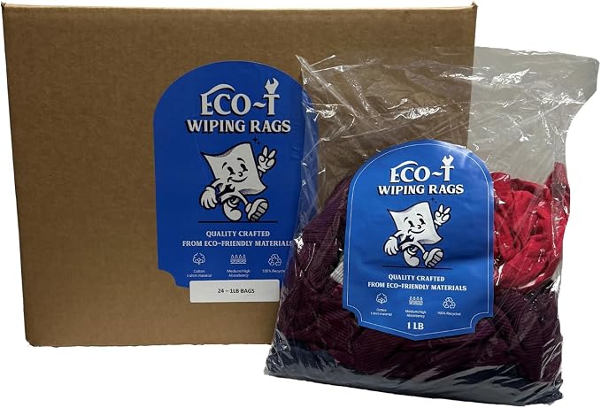 24 x 1 Lb Bags Eco-T Mechanic Shop Rags by ALL+RAGS
