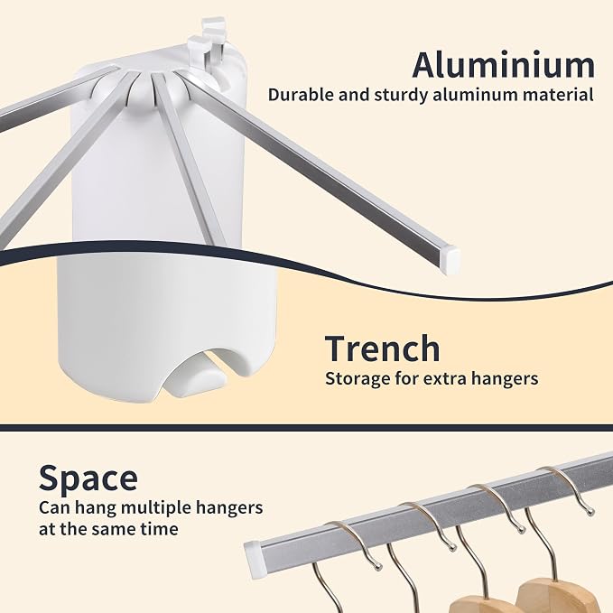 Wall Mounted Clothes Drying Rack Tripod, Foldable Drying Rack, Wall Mounted - Image 3
