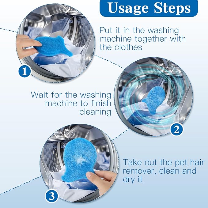 12PCS Pet Hair Remover for Laundry, Reusable Laundry Pet Hair Catcher, Soft - Image 4
