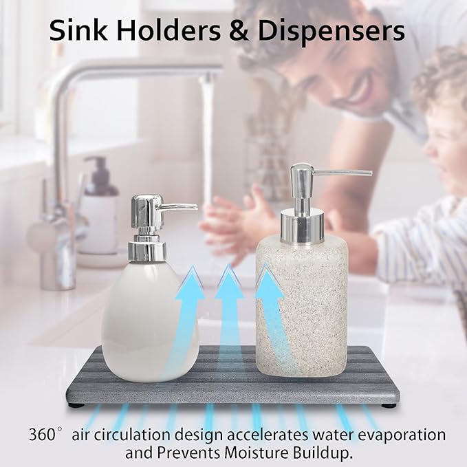 Set of 3 Diatomite Hand Soap Holder, Water Absorbing Stone Tray - Image 3