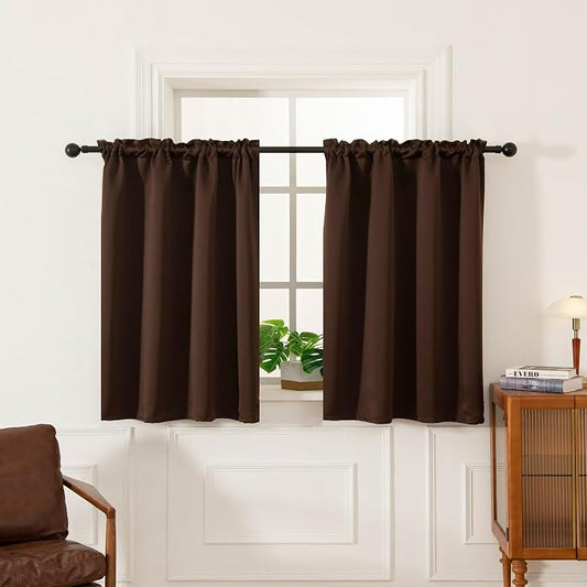 Pickluc Blackout Curtains 45 Inches Long 2 Panels, Room Darkening Tiers - Image 2