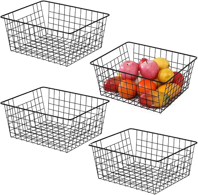 Kitchen Wire Baskets Farmhouse Decor Metal Food Storage Organizer, Household - Image 5