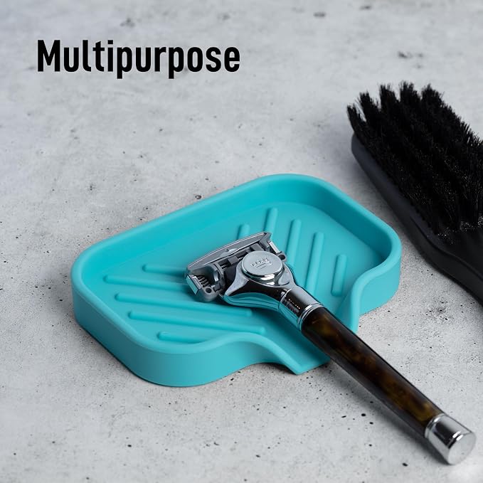 Zulay Kitchen Small Silicone Sponge Holder – Space-Saving Sink Organizer Tray - Image 5