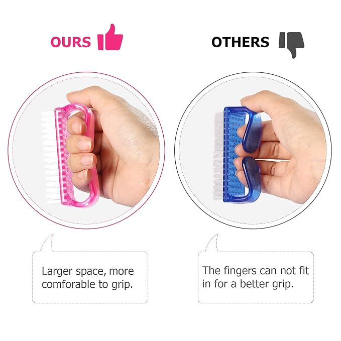 Handle Grip Nail Brush, Hand Fingernail Brush Cleaner Scrubbing Kit Pedicure - Image 3