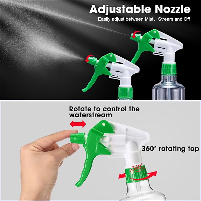 Eccliy 12 Pcs 16 Oz Plastic Spray Bottle, Adjustable Empty Reusable Sprayer - Image 5