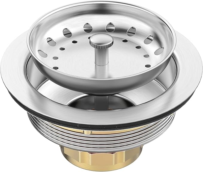 BOTEMY Stainless Steel Sink Drain Strainer Kit 3-1/2 inch Kitchen Drain Assembly by BOTEMY