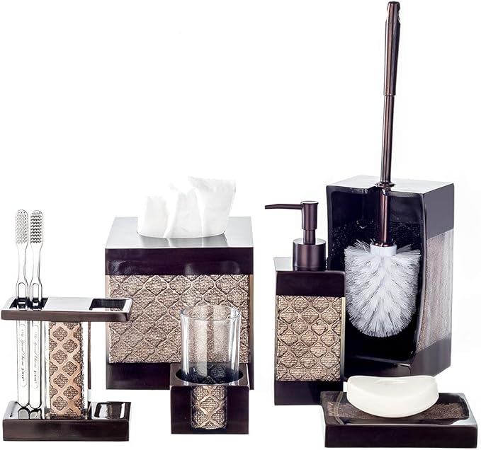 Dahlia Brown Toilet Brush with Holder Set - Image 4