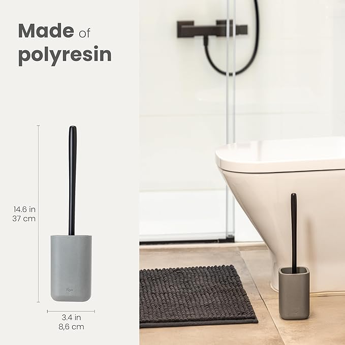 Vigar Zense Toilet Brush and Holder Set, Toilet Bowl Brush - Image 2