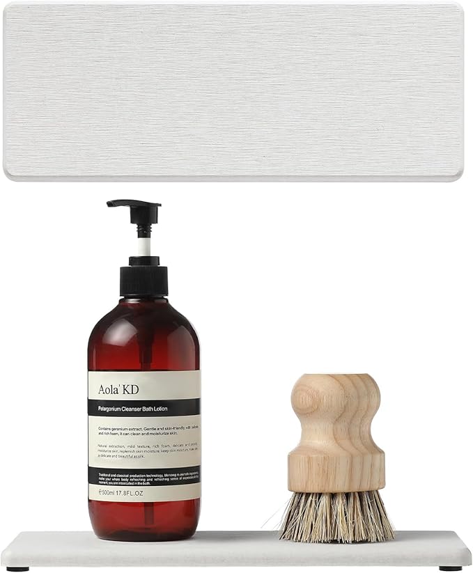2PCS Bathroom Sink Vanity Trays, Water Absorbing Diatomite Stone Drying Soap - Image 5