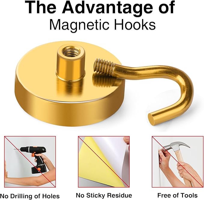 MIKEDE Magnetic Hooks, 150LB Heavy Duty Magnets - Image 5