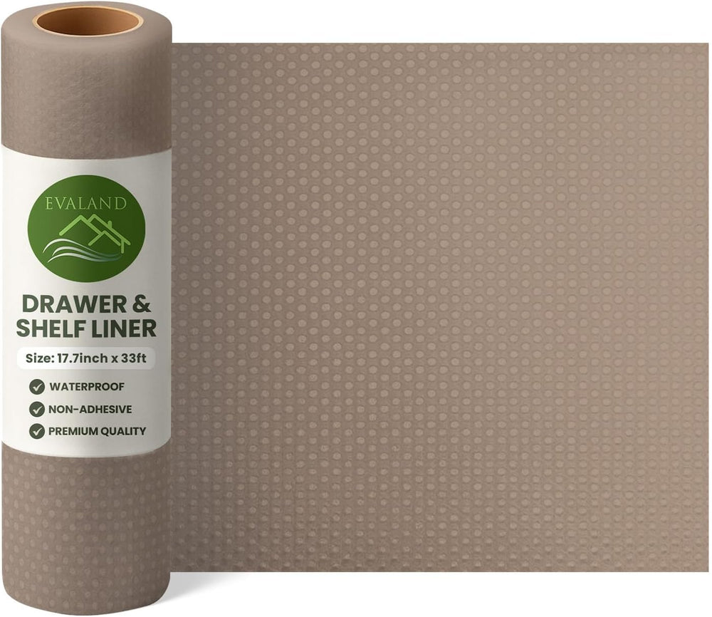EVALAND Shelf Liner Cabinet Liner Non-Adhesive Drawer Liner 17.7 in x 33 FT