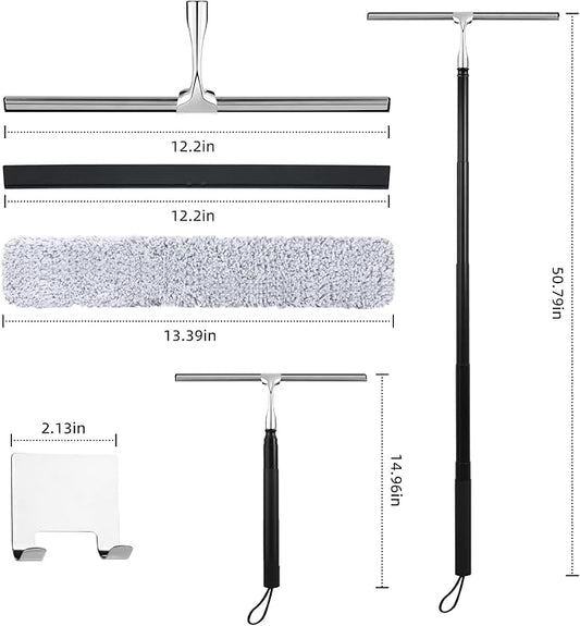 Window Squeegee for Home, 2 in 1 Window Washing kit - Image 2