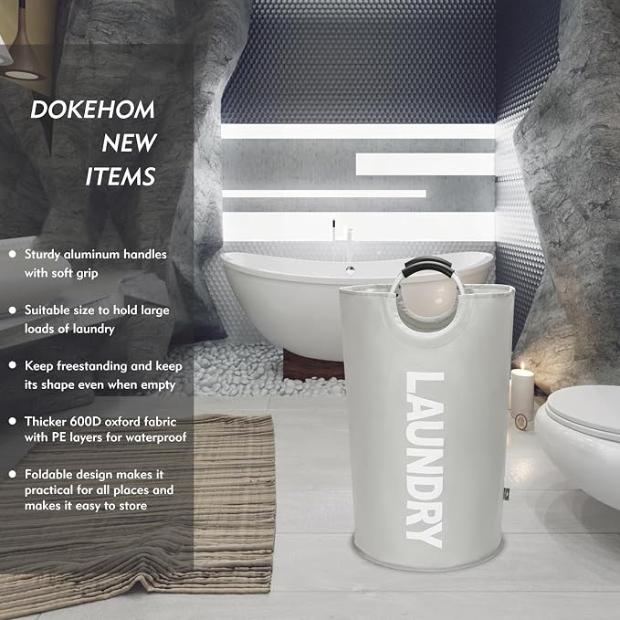 DOKEHOM 125L X-Large Collapsible Washing Laundry Basket Bag - Image 2