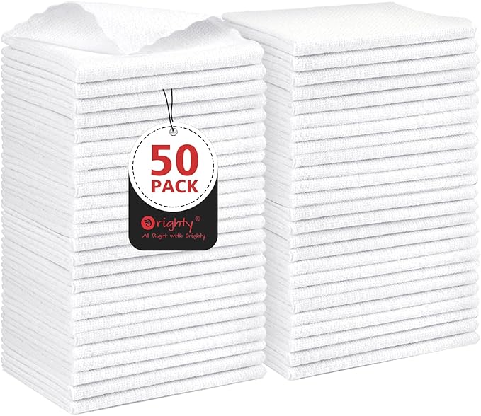 Orighty Cleaning Cloths, Shop Towels 50 Pack, Shop Rags Reusable, Microfiber by AllRightinOrighty