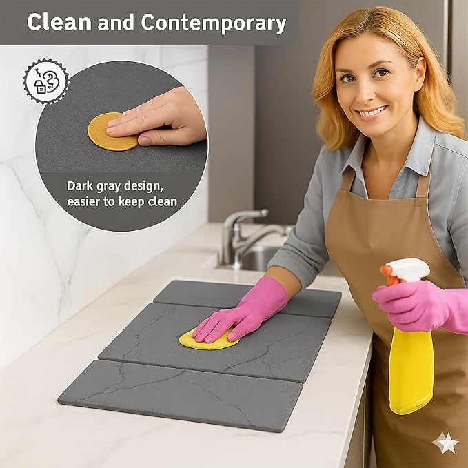 Stone Drying Mat for Kitchen Counter19.7"x 15.7"- 180° Steam-Cured for Smooth - Image 7