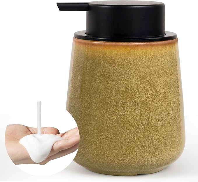 INGOFIN Ceramic Lotion Dispenser - 12 oz Refillable Hand Soap Dispenser Bathroom by INGOFIN