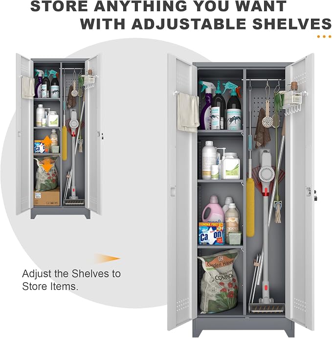 Broom Closet, Metal Storage Cabinet - Image 6