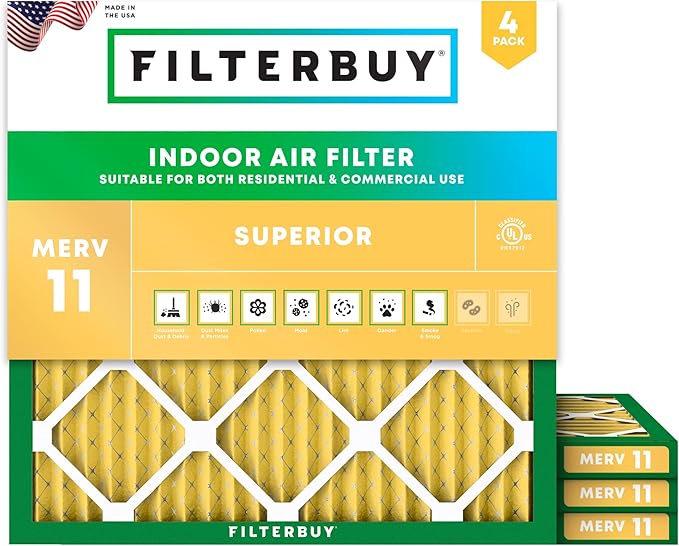 Filterbuy 23.5x23.5x1 Air Filter MERV 11 Allergen Defense Replacement, by Filterbuy