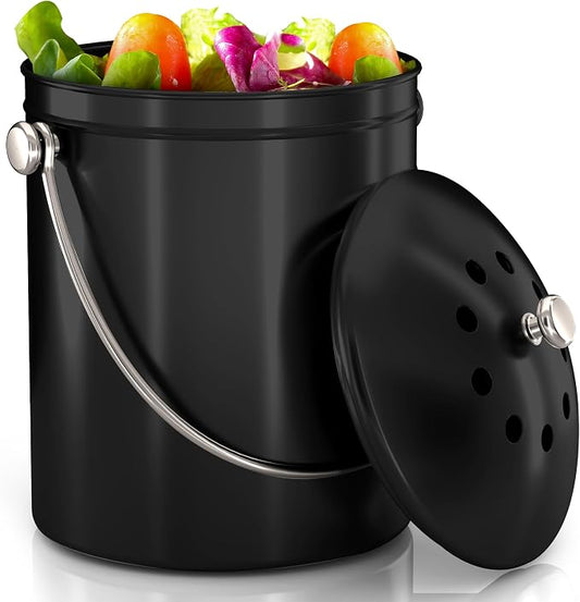 Utopia Kitchen Compost Bin for Kitchen Countertop, 1 Gallon Compost Bucket for by UTOPIAKITCHEN