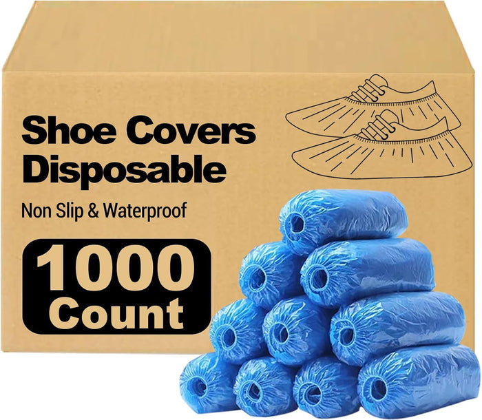 1000 Pieces(500 Pairs) Shoe Covers Disposable, Waterproof,Non-Slip for Various Occasions,fits up to US Men's 12 & Women's 13 Size,Durable Booties Boot Covers for Indoors & Outdoor.