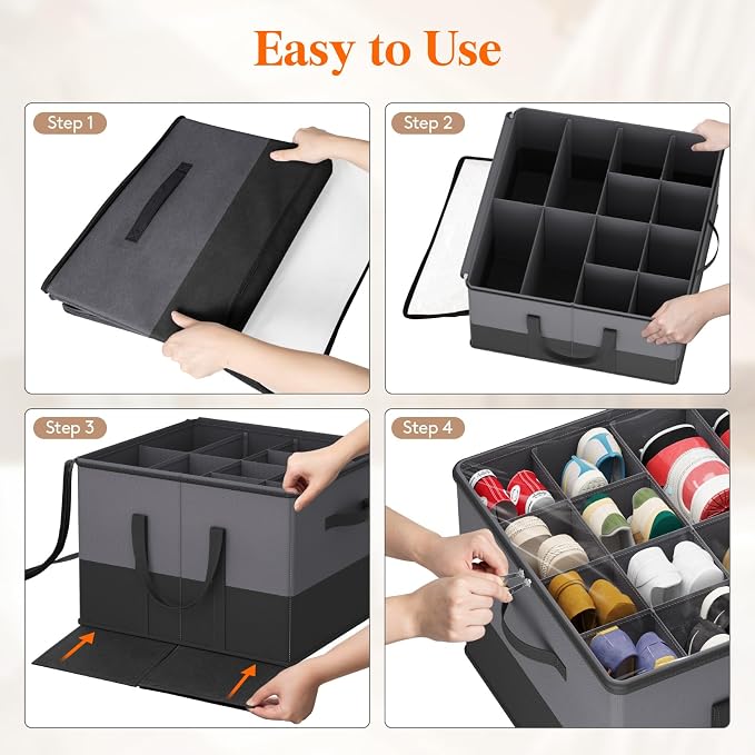 Lifewit Shoe Storage Organizer for Closet Fits 12-16 Pairs, Fabric Large Shoe - Image 6