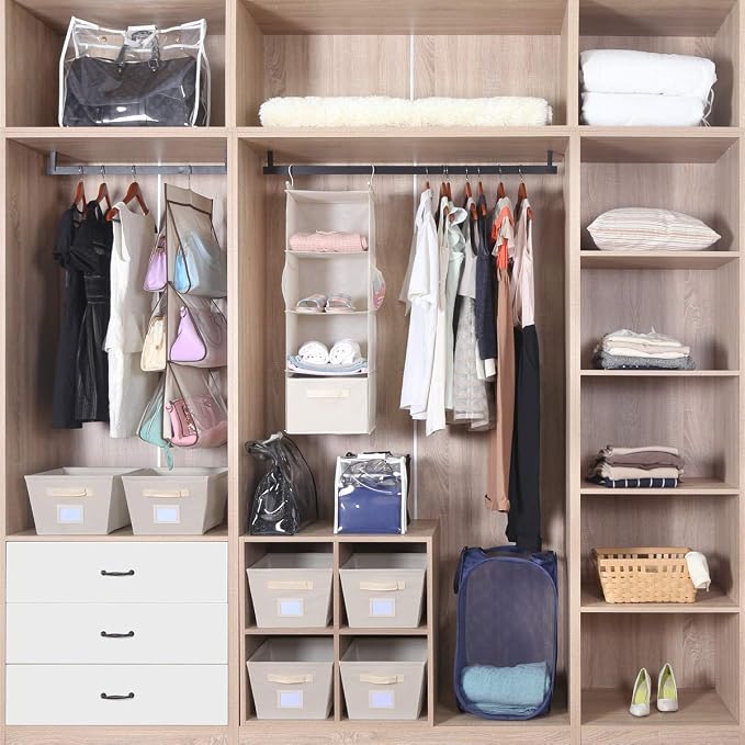 MAX Houser 4-Shelf Hanging Closet Organizer, Space Saver, Cloth Hanging Shelves - Image 8