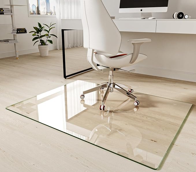 Koonmi Tempered Glass Chair Mat 36"x48" by KOONMI