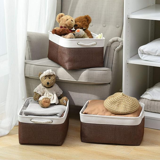 Large Storage Baskets for Shelves, Fabric Baskets for Organizing, Collapsible - Image 2