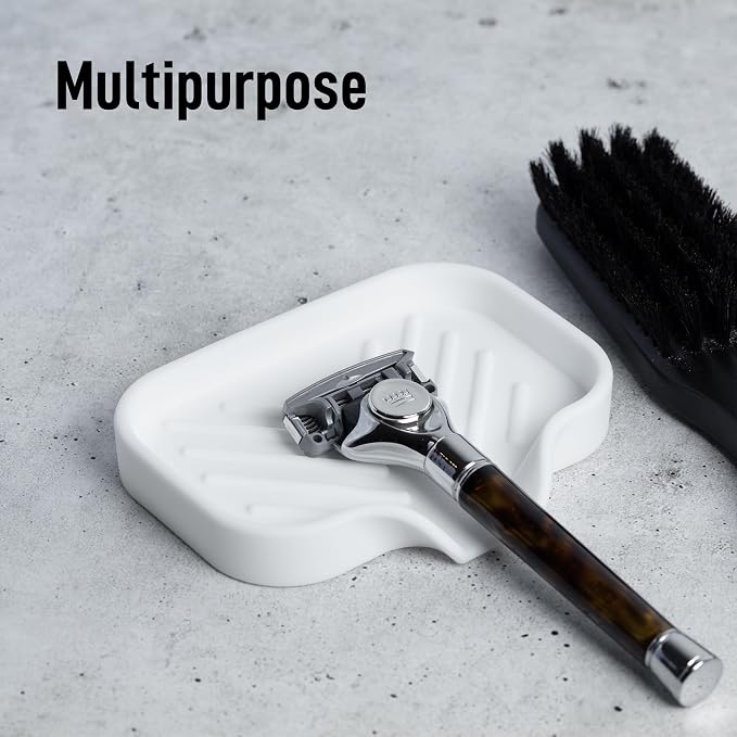 Zulay Kitchen Small Silicone Sponge Holder – Space-Saving Sink Organizer Tray - Image 5