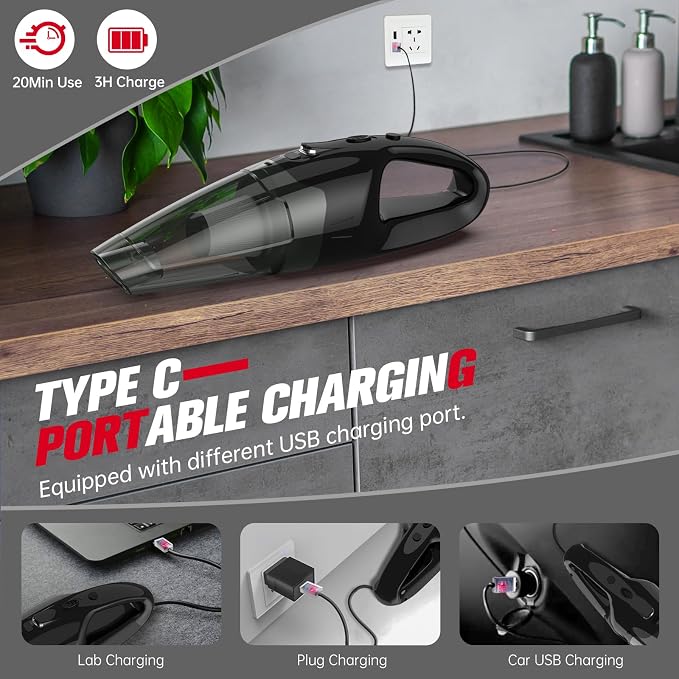 Handheld Vacuum Cordless Rechargeable, 1.65LBs Hand Held Vacuum Cordless - Image 5