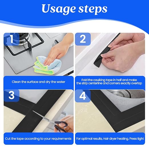 ABSOFINE Caulk Tape Waterproof Self Adhesive, Shower Seal Strip - Image 6