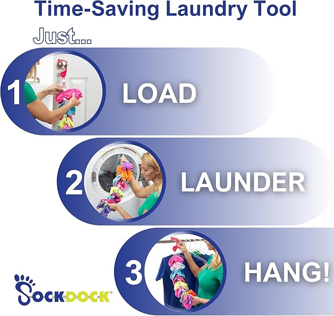 Sock Laundry Solution for Washing Drying & Storing Socks in Pairs, Clip & Hold - Image 3