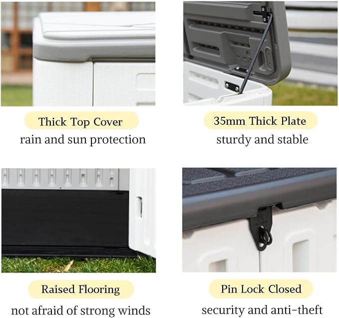 ZZM Large 67 Cu.ft Waterproof Storage Shed, Outdoor Storage Cabinet，Durable - Image 7