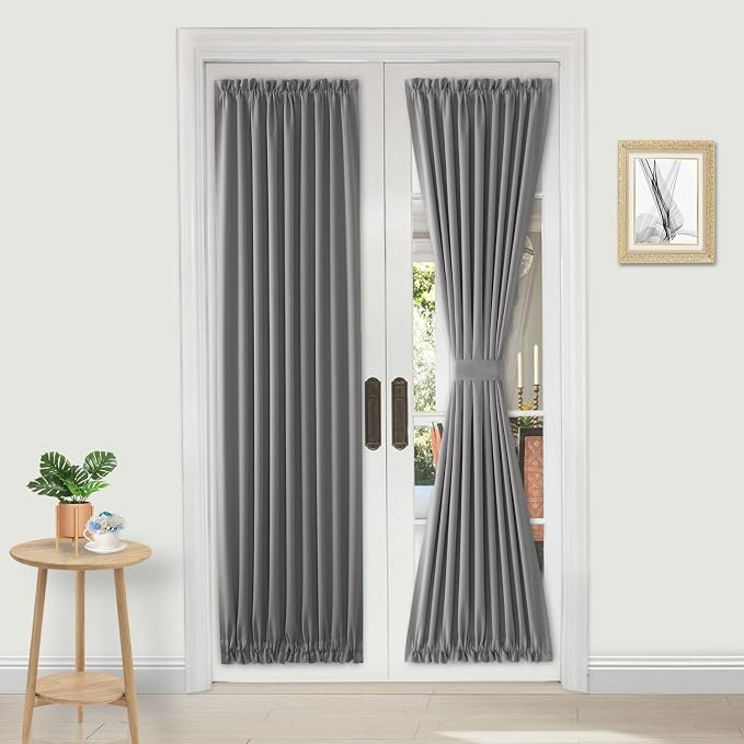 DWCN French Door Curtains – Rod Pocket Thermal Blackout Curtain by DWCN