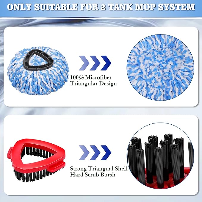 4 Packs Spin Mop Replacement Heads Compatible - Image 3