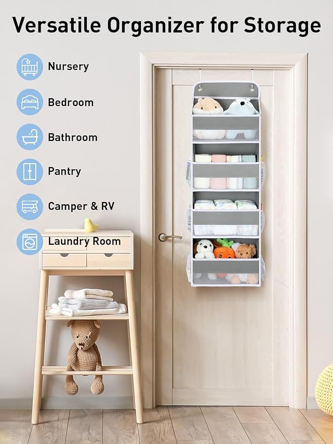 Yecaye 1 Pack Over the Door Organizer, 35.2lbs Load Toy Stuffed Animal Storage - Image 5